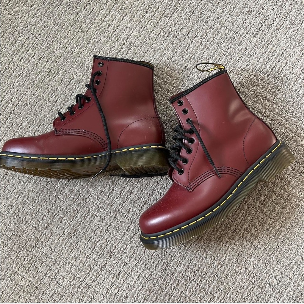 NWOT Dr. Martens Cherry Red Leather Boots - Picture 2 of 6